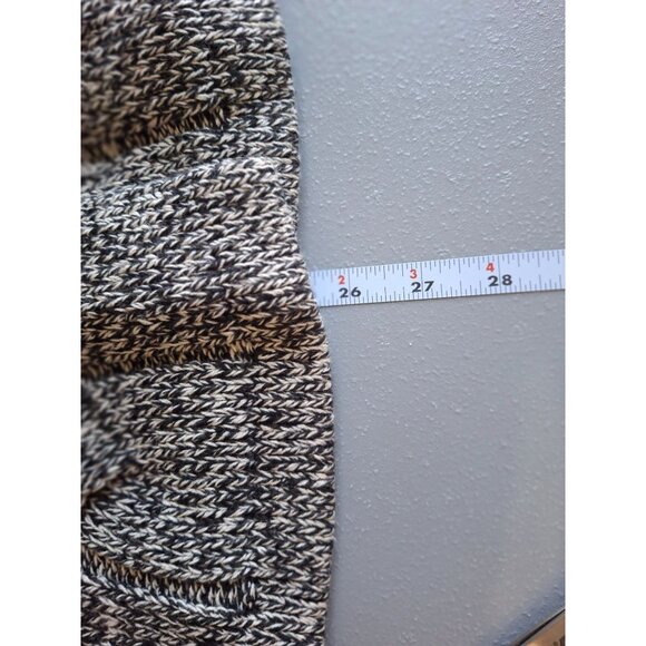 Kasper Cardigan PM Black White Marled Knit Short Sleeve Button Cowl Neck - Picture 7 of 8